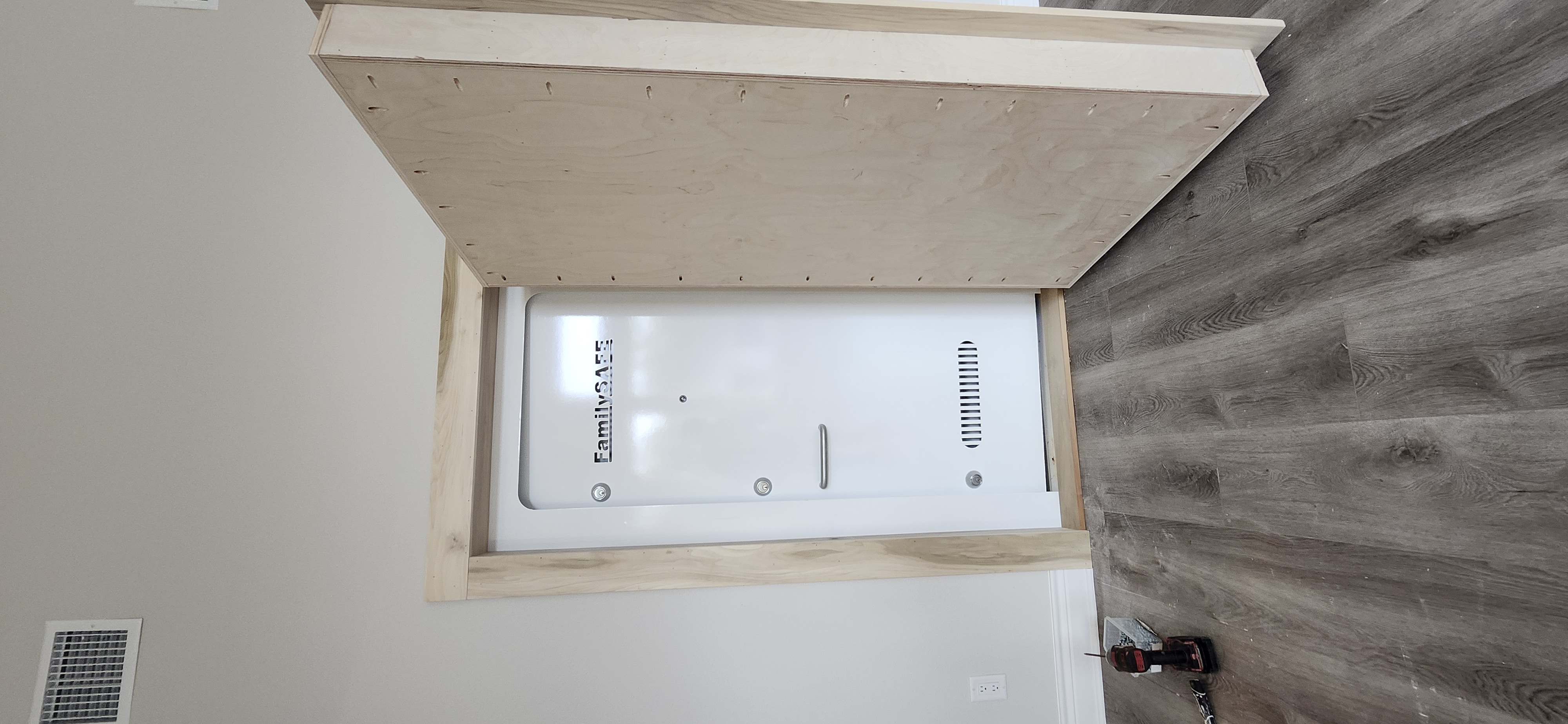 Storm shelter door install
