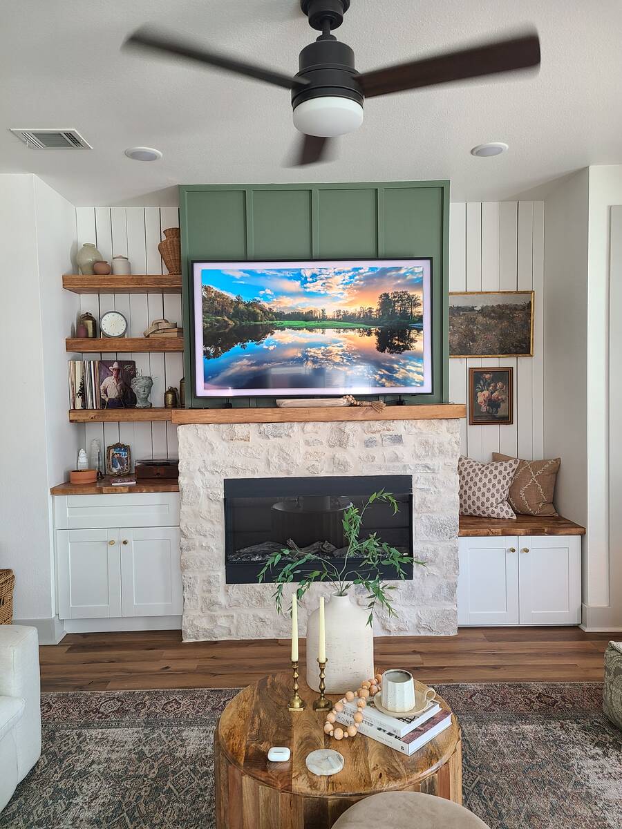 Custom built-in shelving & media wall — I Am Home Innovations Conroe TX